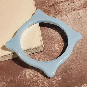 Irregular Square Light Blue New Vintage Y2K 90s Retro Structural Bangle Bracelet